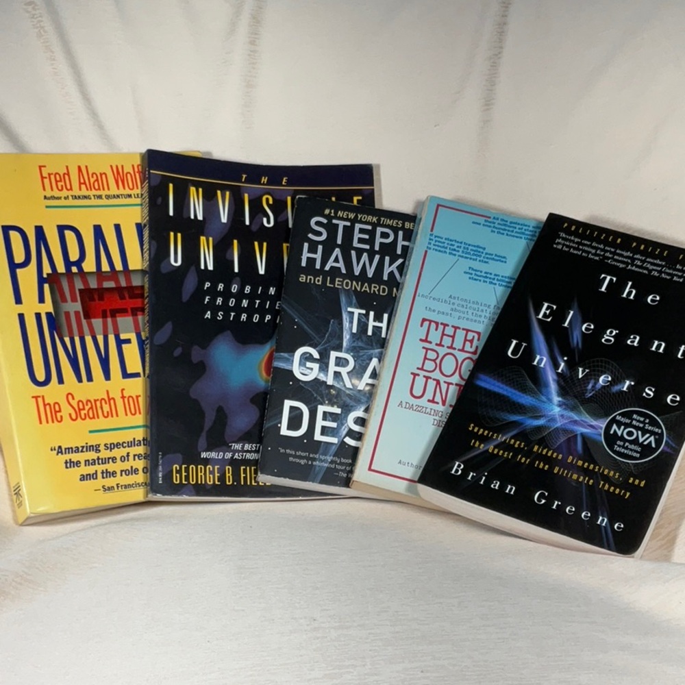 The Grand Design by Stephen Hawking,& 4 others, string theory, Astro Physics